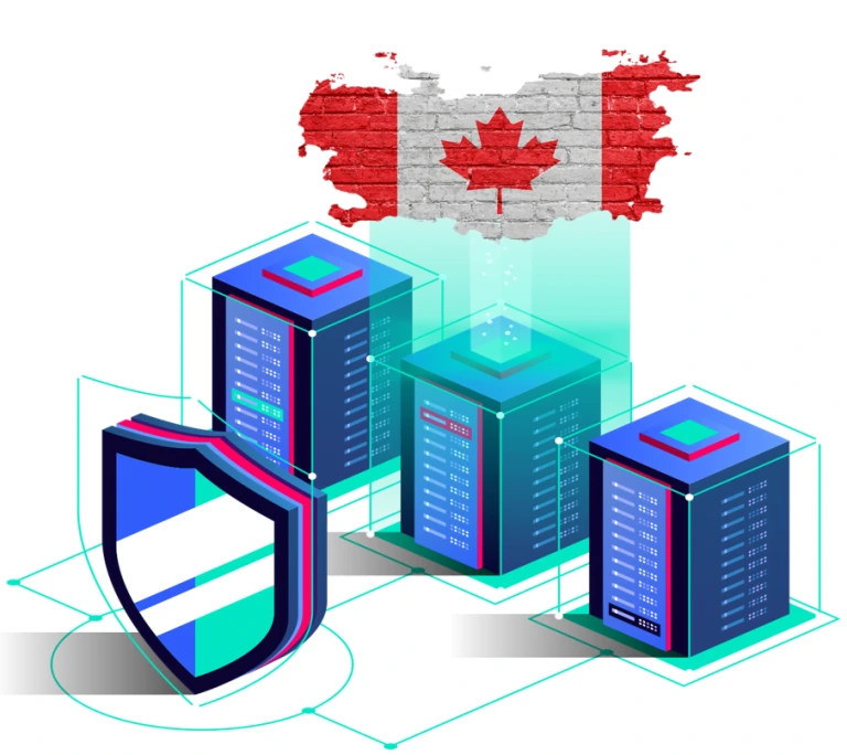 canadian flag with dedicated servers